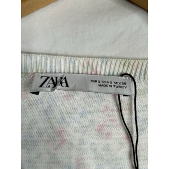 Zara Floral Print Cropped Cardigan size Small - Picture 2 of 6